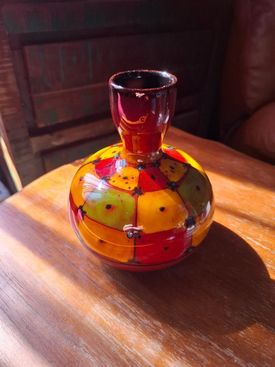 Image 1 of Signed Vintage Santi Italian Ceramic Vase - Mid-Century Modern 1970s - Perfect Condition