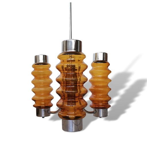 Mid Century Modern layered chandelier oversized 