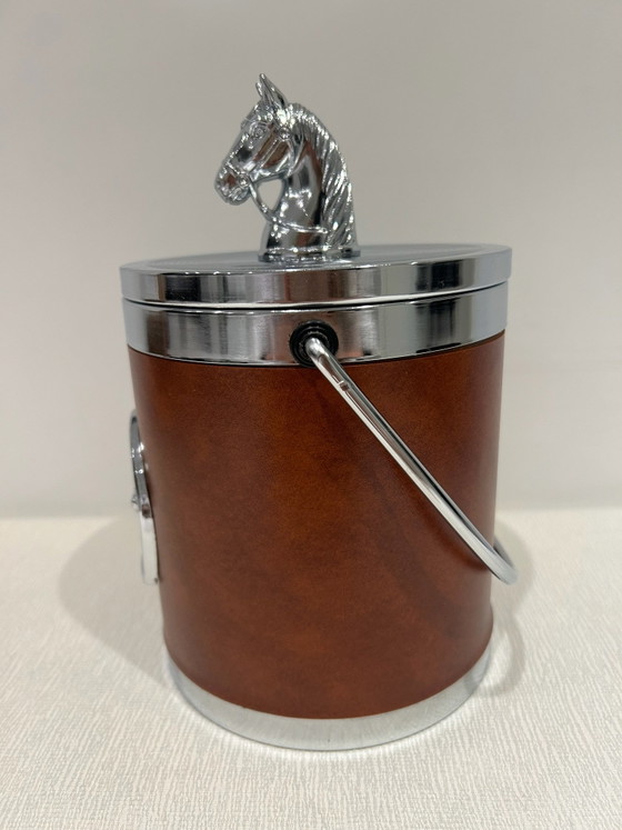 Secchiello Ghiaccio Vintage Cavallo Anni '70 - Modello Raro, Oggetti decorativi, Plastica, Cromo, Marrone (foto 3 di 9)