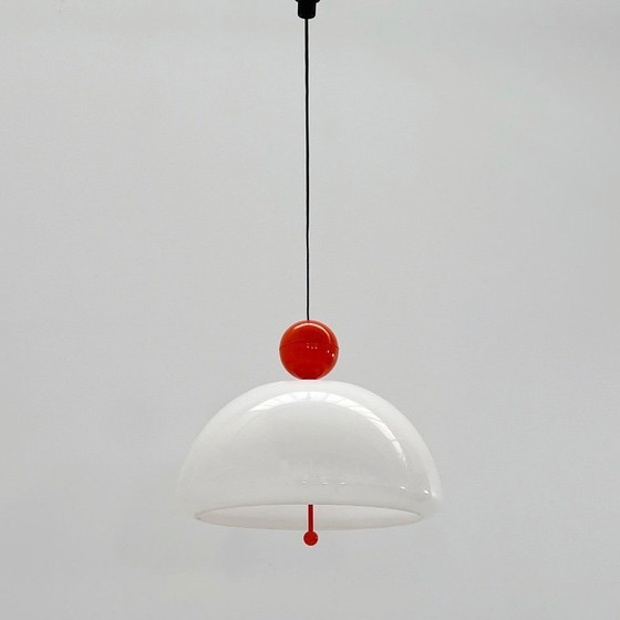 Image 1 of Oranje Saliscendi hanglamp van Elio Martinelli voor Martinelli Luce, jaren 70