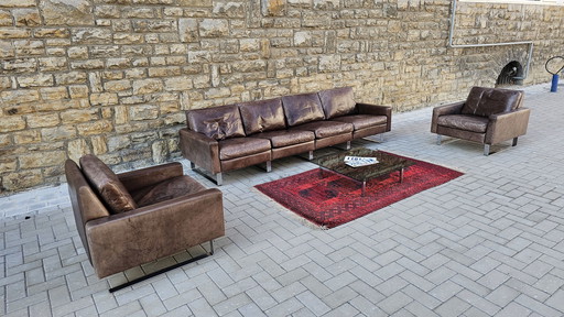 Cor Conseta 60Er 70Er Classic Loft Vintage Studio Canapé en cuir Canapé en cuir Fauteuil en cuir Groupe de sièges