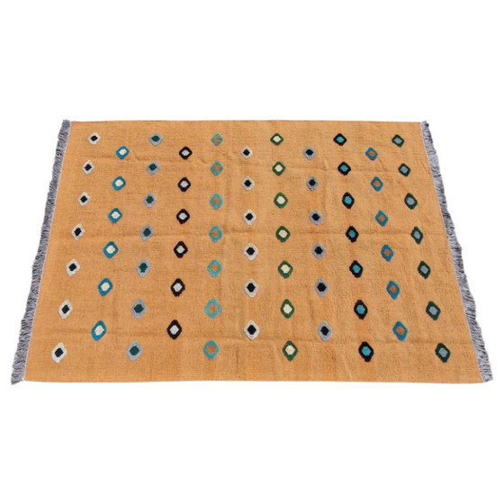 Handgewebter und handgeknüpfter Reliefteppich | Wolle | Moderner Strukturteppich | 132 × 187 cm (52 ​​× 74 (photo 8 of 10)