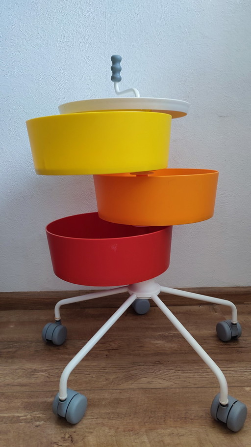 Vintage trolley bijzettafel Ikea Maria Bergquist 90's Klyftig