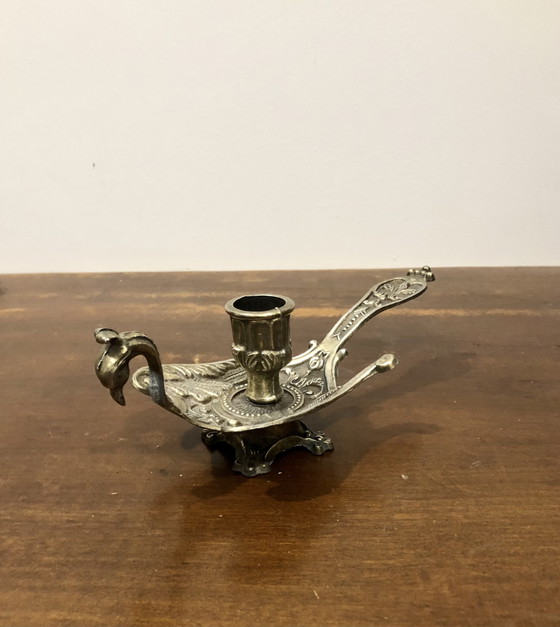 Image 1 of Kerzenhalter Pfau aus Messing