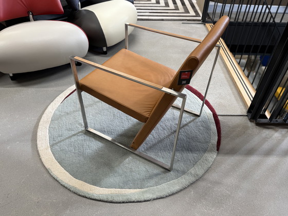 Image 1 of Poltrona Arco Spine in pelle color cognac