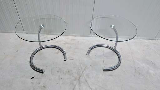 Set of glass side tables