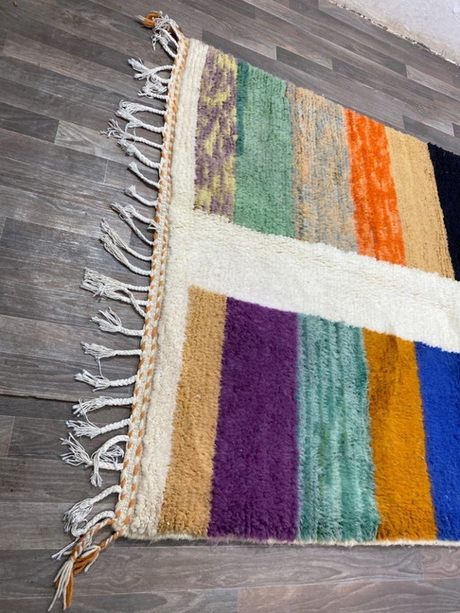 Mehrfarbige Berber-Tapis aus Leinen, 250 cm x 150 cm