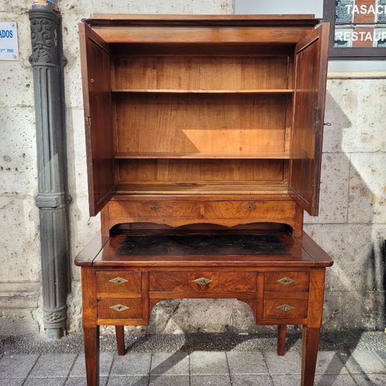 Image 1 of Bureau / Escritorio Bonheur du jour, caoba y cuero, Directorio, p. s. XIX - Francia