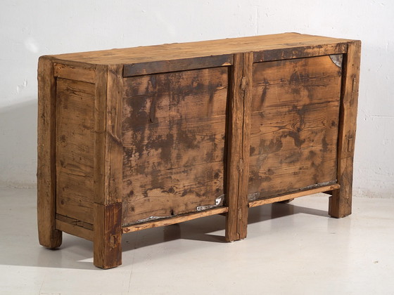 Buffet bas ancien de style primitif (c.1900) #2, Bois, Fer, Marron, Rustic (photo 55 sur 55)