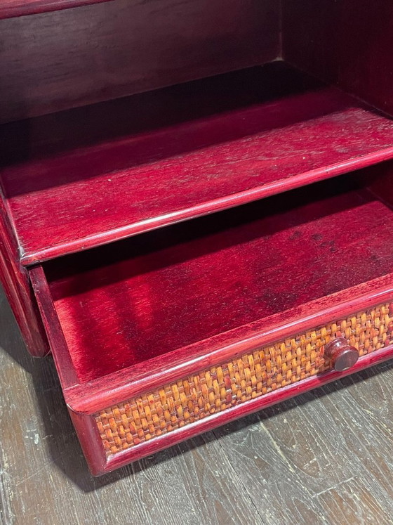 Image 1 of Maugrion rotan nachtkastjes voor Roche Bobois, jaren 80
