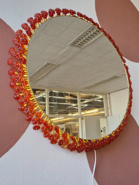 Image 1 of Miroir fleuri au design vintage Emil Stejnar années 60
