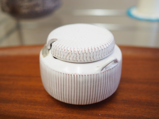 Image 1 of Suikerpotje van keramiek, jaren 1970, Deens ontwerp, productie: Løvemose Keramik