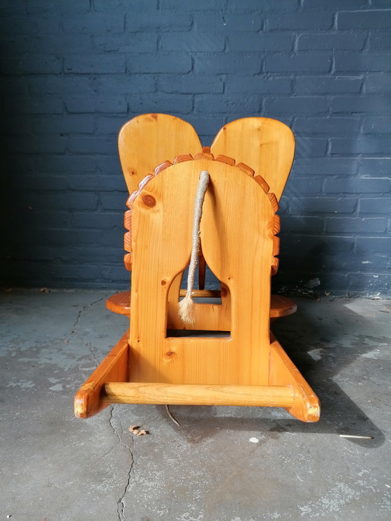 Image 1 of Scandinavische Schommelende Olifant Houten Vintage Kinderspeelgoed