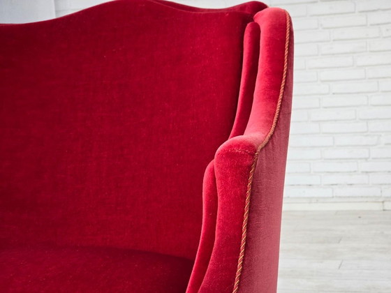 Años 70, Sillón danés, Terciopelo para muebles, Patas de madera de fresno. – Sillones, Velvet, Wood (photo 13 of 21)