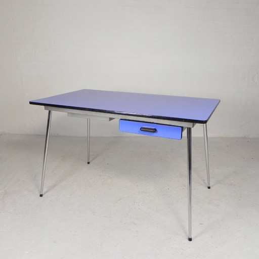 Table Formica, bureau avec 2 tiroirs, années 50