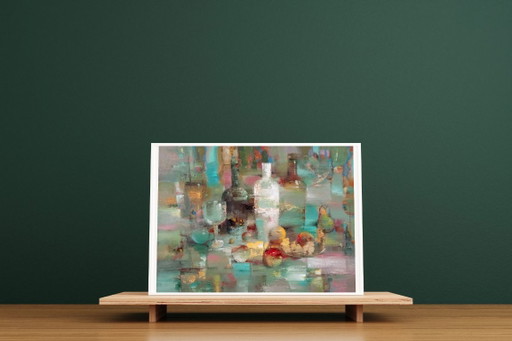 Original Oil Painting Abstract Expressionism Symbolism Still Life – schilderijen tekeningen, Canvas (photo 2 of 8)