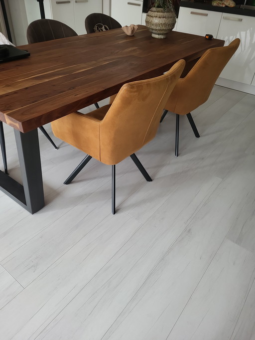 esstischstühle drehbar 180gr alcantara stoff in camel farbe