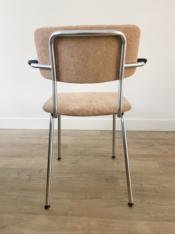 Gispen 1235 | set di cinque | appena rivestito | vintage, Sedie da pranzo, Tessile, Metallo, Beige (foto 4 di 8)