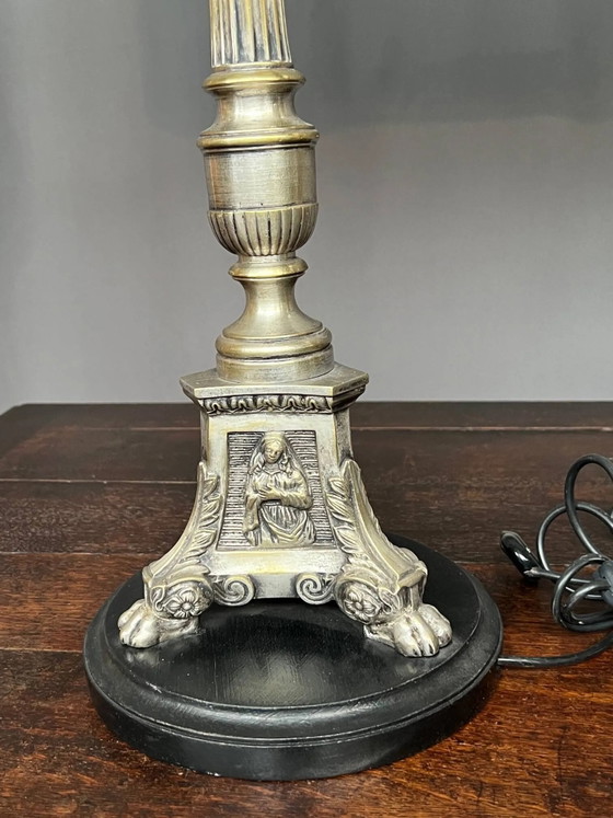 Pair of lamps. Solid silver-plated bronze. – Table lamps (photo 3 of 6)
