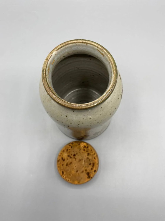 Artisan Corsican Pottery Oletta Hand-painted Paillote Design Stoneware Pot with Cork Stopper – Crockery (photo 4 of 6)