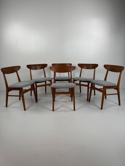 Set di 6 sedie da pranzo Farstrup "Modello 210" - Eleganza danese di metà secolo