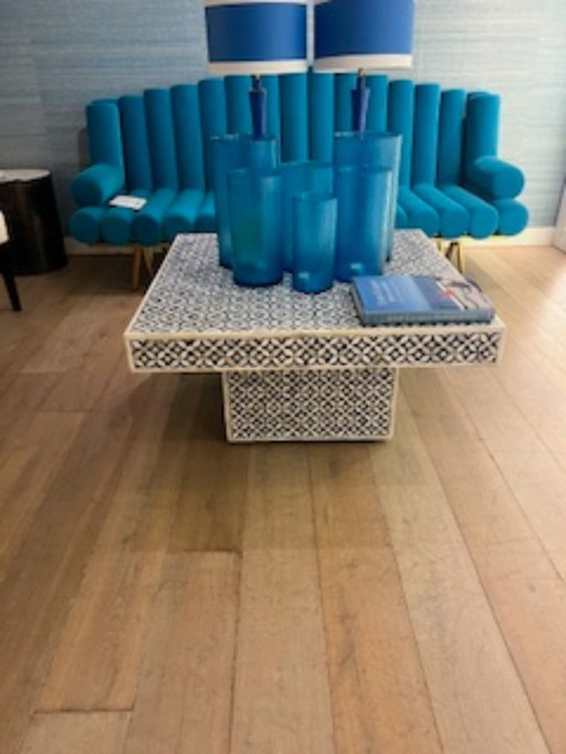 Antique Indian bone inlay coffee table