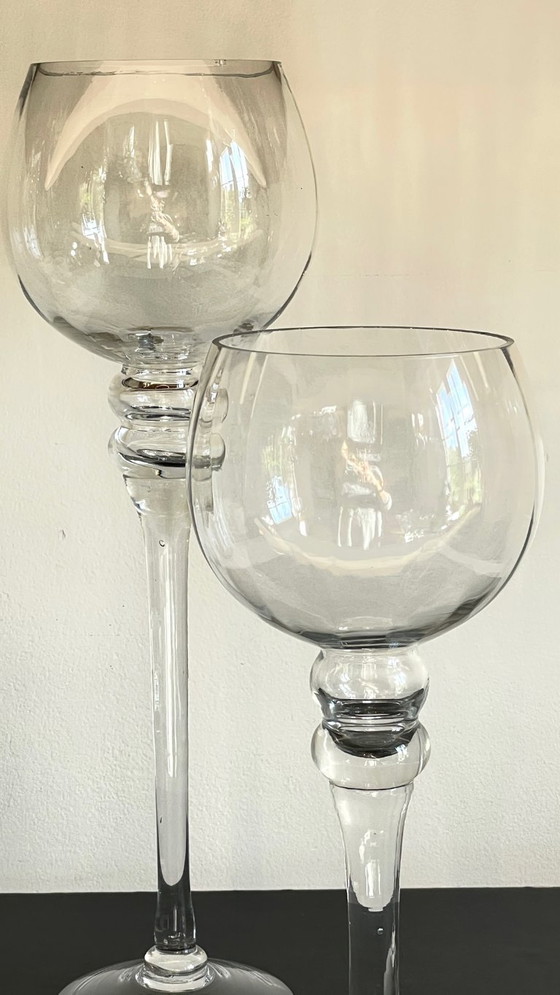 Image 1 of Vintage XL kristallen theelichthouders