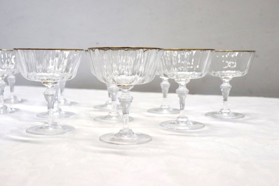 Image 1 of Verres à champagne en verre soufflé de Murano, signés Nason & Moretti, avec étiquette d'origine, lot de 12