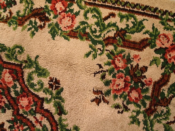 Image 1 of Vintage Belgian Savonnerie Rug 6.5'x9.8' - 1960s Garden Design (1C270)