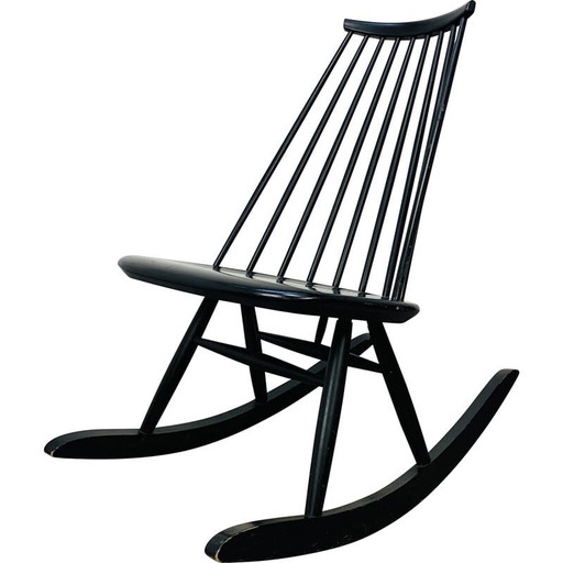 Sedia a dondolo vintage nera "Mademoiselle" di Ilmari Tapiovaara, anni '60