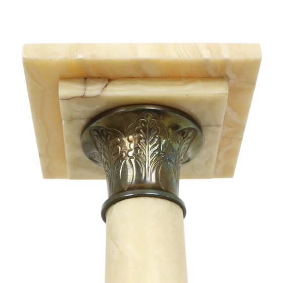 Image 1 of Piédestal de colonne antique en marbre et bronze