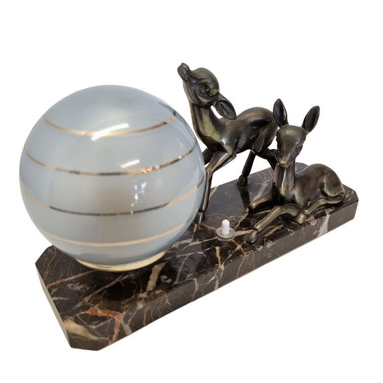 Image 1 of Lampe Art Déco française avec des bébés