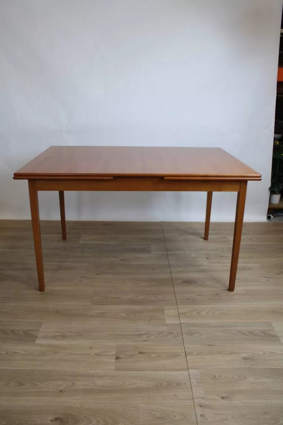 Image 1 of Table rectangulaire vintage en teck avec rallonges, Suède 1960