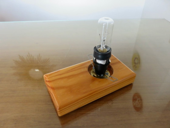 Image 1 of Paire d'appliques scandinaves en pin et opaline, années 80