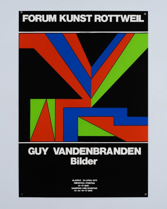 Image 1 of Guy Vandenbranden Forum Kunst Rottweil – 1975 – Original Vintage Silkscreen Exhibition Poster by Guy Vandenbranden – Mid-Century