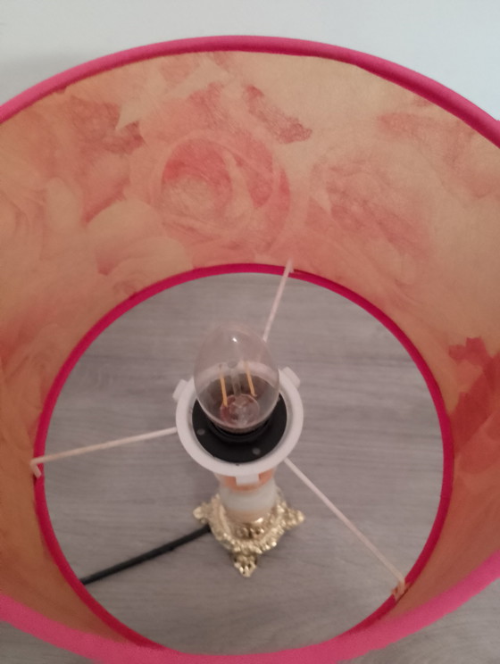 Image 1 of Vintage lamp van brons, onyx en glasvezel, volledig gerestaureerd.