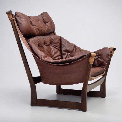 Fauteuil lounge « Trega », design norvégien des années 1970 par Tormod Alnaes.