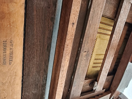 Image 1 of Sedia da biblioteca antica del XIX secolo di Horrix – pelle nera