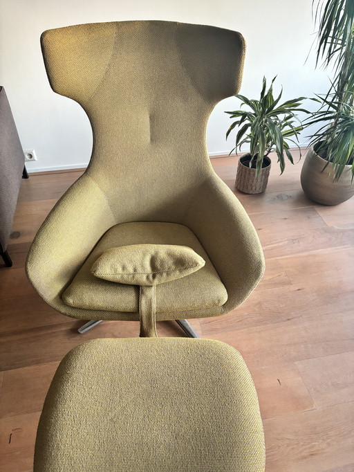 Prachtige Leolux Caruzzo met voetenbank en hoofdsteun