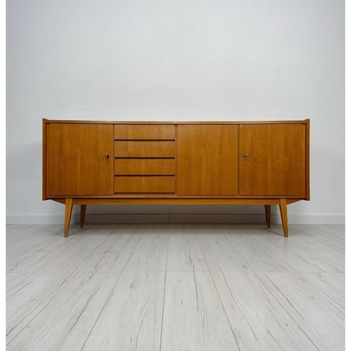Vintage Spacious Mid-Century Walnut Sideboard Cabinet 60s 70s