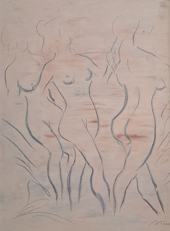 The Three Sisters, Oil Painting and Framed – Paintings & Drawings, Canvas (photo 5 of 10)