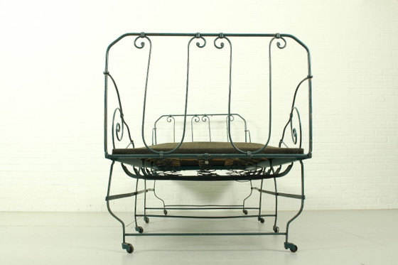 Lit de jour pliable en métal avec sangles et revêtement neufs – Lits 1 personne, Metal (photo 11 of 18)