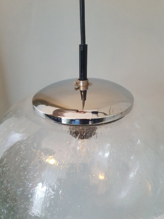 Image 1 of Grande lampada a sospensione/lampada a globo vintage con bolle d'aria chiuse (30 cm).