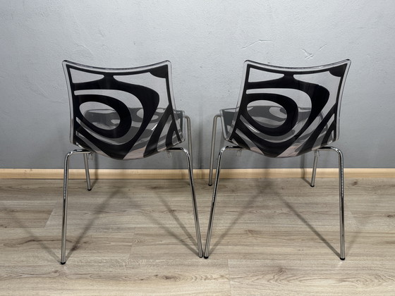 Image 1 of Set of designer canteen chairs Luisa Battaglia – anthracite