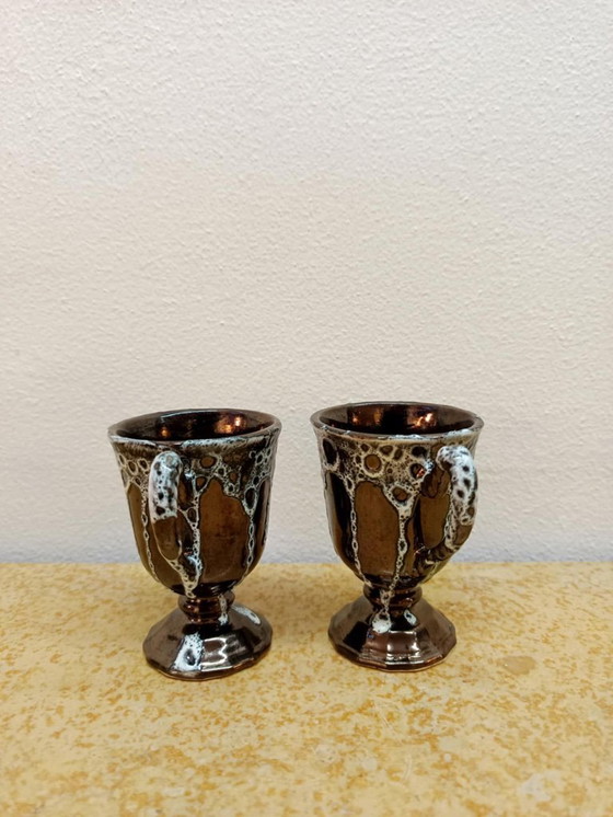 Image 1 of 6x Mazagrans vintage coffee cups Sars Pottery