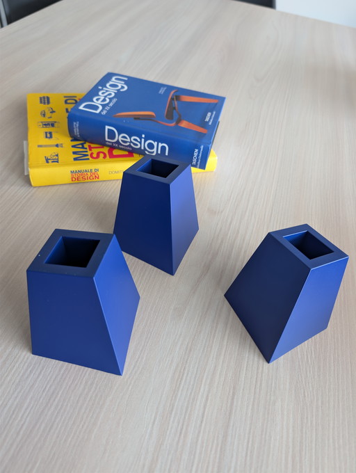 Zeldzame set Clino pennenhouders van Kartell, ontworpen door Enzo Mari.