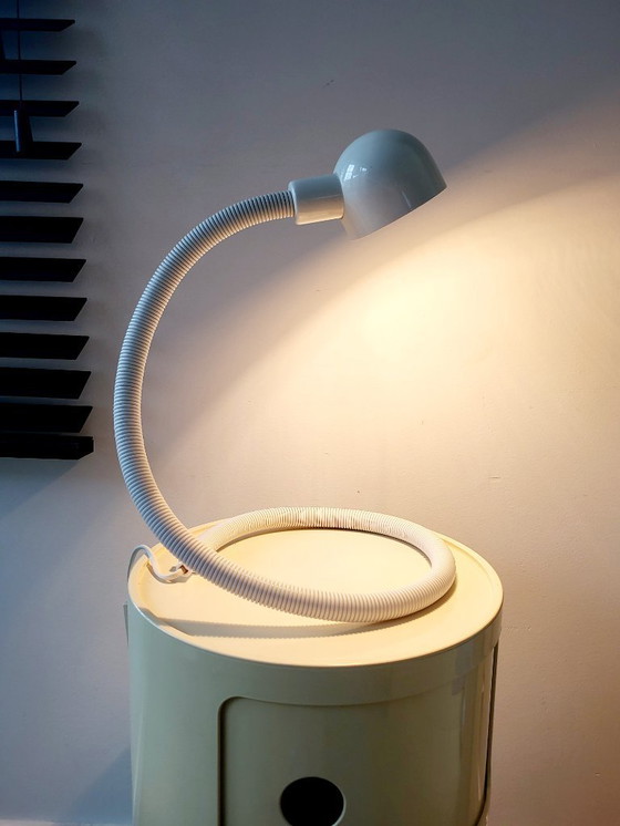 Image 1 of Lampe serpent ou cobra vintage, Happylight, années 80, blanche, Pays-Bas