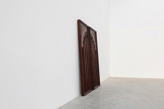 Image 1 of Grandes paneles de pared de roble portugués tallado, años 1850, lote de 2