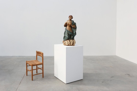 Image 1 of Statua religiosa francese del XVIII secolo raffigurante la Vergine Maria su una nuvola