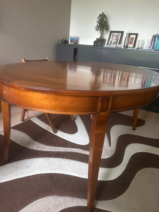 Roche Bobois Classic Cherry Wood Oval Dining Table & 6 Chairs (photo 4 of 5)